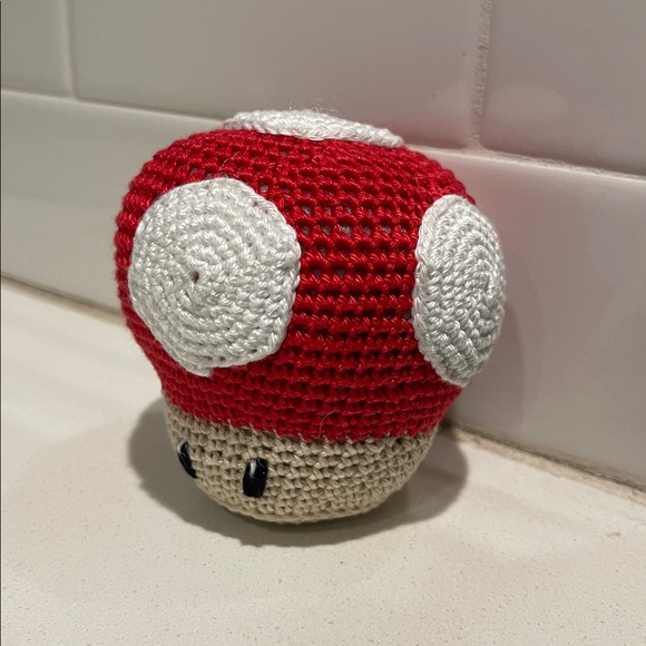Handcrafted Mario Super Mushroom Figure Holiday Decor Amigurui Crochet Toy - Picture 2 of 8